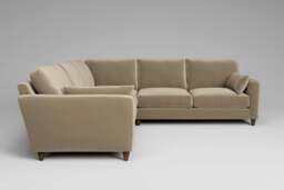 Outlet - 7th Heaven Midi - Large Corner Sofa - Luxe Woven Velvet - Latte with dark feet - thumbnail 2