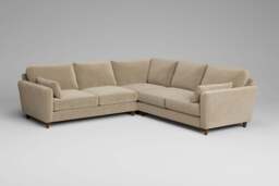 Outlet - 7th Heaven Midi - Large Corner Sofa - Luxe Woven Velvet - Latte with dark feet - thumbnail 3