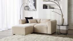 Aura - Footstool - Rearrangeable Modular Sofa, Luxe Woven Velvet / Cloud - thumbnail 2