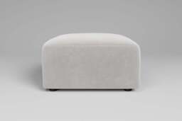 Aura - Footstool - Rearrangeable Modular Sofa, Luxe Woven Velvet / Cloud - thumbnail 3