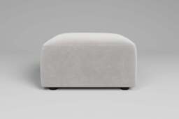 Aura - Footstool - Rearrangeable Modular Sofa, Luxe Woven Velvet / Cloud - thumbnail 4