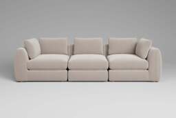 Zen - 3 Piece - Rearrangeable Modular Sofa, Plush Chenille / Chalk / Full-Width Back Cushions - thumbnail 2