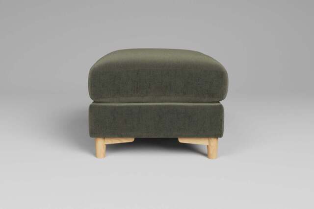 Fusion - Footstool (Small), Luxe Woven Velvet / Pine - image 1