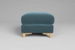 Fusion - Footstool (Small), Soft Touch Velvet / Sea Green