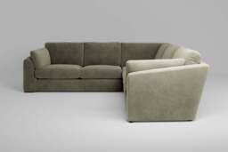 Muse - Large Corner Sofa, Cotton Blend / Jade - thumbnail 1