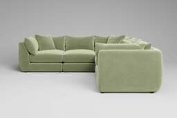 Utopia - 5 Piece - Rearrangeable Modular Sofa, Brushed Wool Feel / Sage / Casual Trim - thumbnail 5