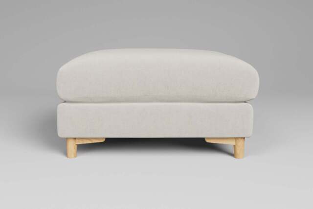 Fusion - Footstool (Large), Luxe Woven Velvet / Snow - image 1