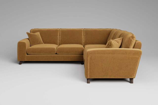 Serenity  -  Large Corner Sofa, Luxe Woven Velvet / Old Gold