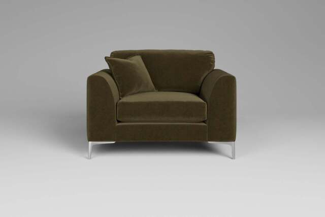 melody - Loveseat, Luxe Woven Velvet / Forest Green
