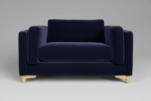 Fusion - Loveseat, Soft Touch Velvet / Midnight Blue