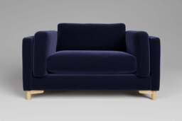 Fusion - Loveseat, Soft Touch Velvet / Midnight Blue