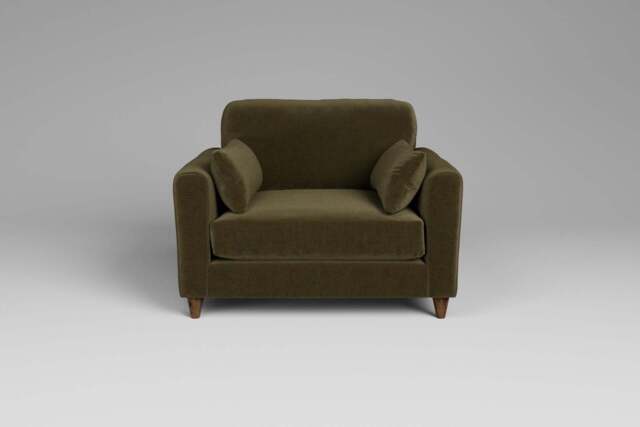 7th Heaven Midi - Loveseat, Luxe Woven Velvet / Forest Green