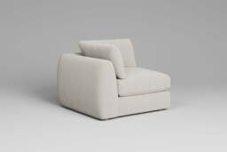 Zen - All-in-one - Corner, left & right arm, Luxe Woven Velvet / Snow / Full-Width Back Cushions - thumbnail 4