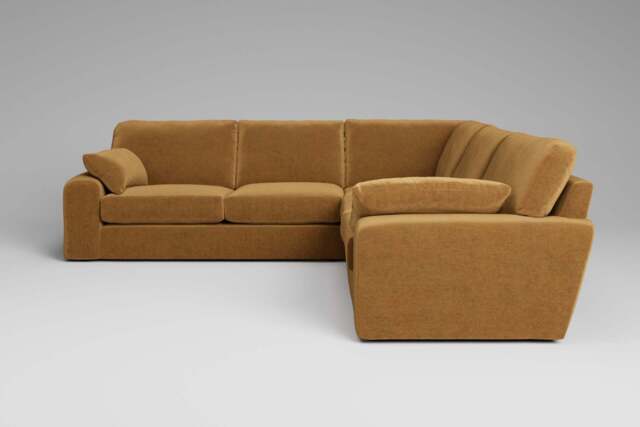7th Heaven Maxi - Large Corner Sofa, Luxe Woven Velvet / Old Gold