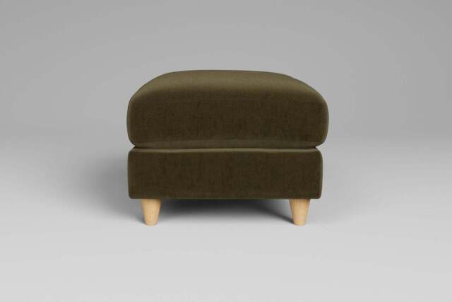 Cloud Nine - Footstool (Small), Luxe Woven Velvet / Forest Green