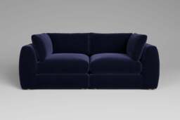 Zen - 2 Piece - Rearrangeable Modular Sofa, Soft Touch Velvet / Midnight Blue / Full-Width Back Cushions