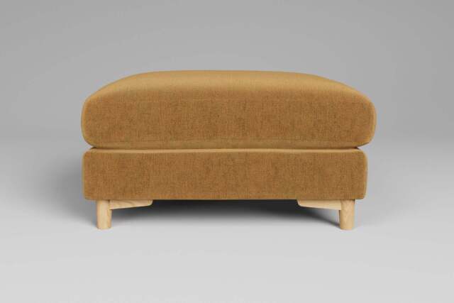 Fusion - Footstool (Large), Luxe Woven Velvet / Old Gold