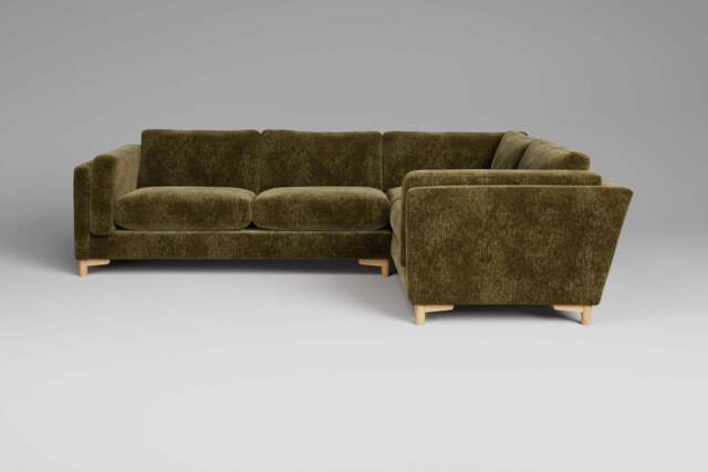 Fusion - Small Corner Sofa, Soft Woven Chenille / Olive - image 1