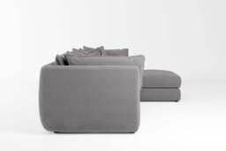 Utopia - 3 Piece with Footstool - Rearrangeable Modular Sofa, Brushed Wool Feel / Pewter / Tailored Trim - thumbnail 4