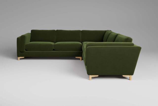 Fusion - Large Corner Sofa, Soft Touch Velvet / Avocado - image 1