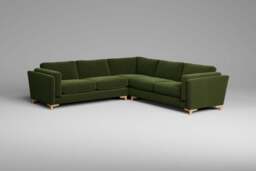 Fusion - Large Corner Sofa, Soft Touch Velvet / Avocado - thumbnail 2