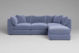 Utopia - 3 Piece with Footstool - Rearrangeable Modular Sofa, Brushed Wool Feel / Denim / Casual Trim - thumbnail 6