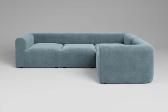 Aura - 4 Piece - Rearrangeable Modular Sofa, Cotton Blend / Topaz - image 1