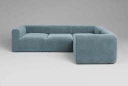 Aura - 4 Piece - Rearrangeable Modular Sofa, Cotton Blend / Topaz