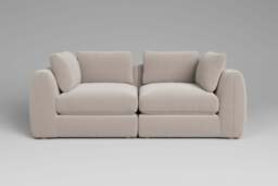 Zen - 2 Piece - Rearrangeable Modular Sofa, Plush Chenille / Chalk / Full-Width Back Cushions - thumbnail 2