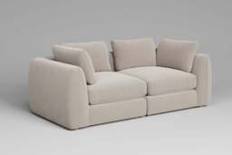 Zen - 2 Piece - Rearrangeable Modular Sofa, Plush Chenille / Chalk / Full-Width Back Cushions - thumbnail 3