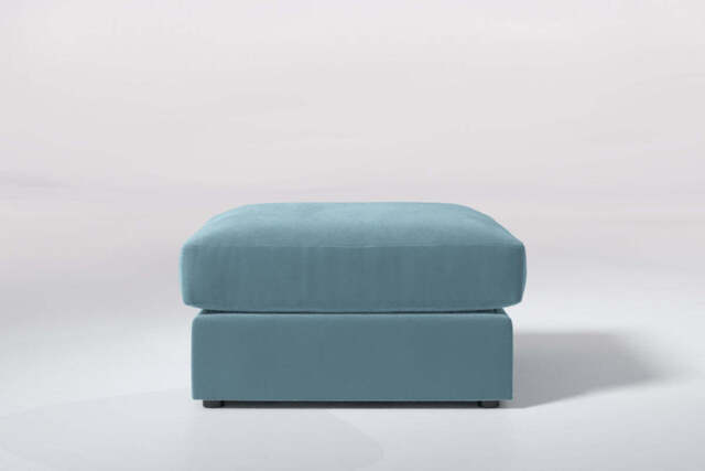 Large Storage Stool, Soft Touch Velvet / Sea Green