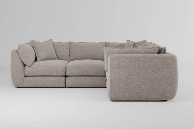 Utopia - 5 Piece - Rearrangeable Modular Sofa, Boucle / Mink / Casual Trim - image 1