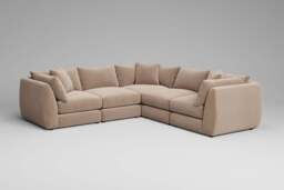 Utopia - 5 Piece - Rearrangeable Modular Sofa, Boucle / Mink / Casual Trim - thumbnail 8