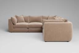 Utopia - 5 Piece - Rearrangeable Modular Sofa, Boucle / Mink / Casual Trim - thumbnail 6