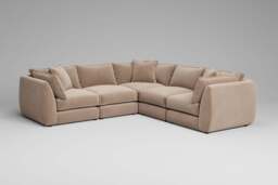 Utopia - 5 Piece - Rearrangeable Modular Sofa, Boucle / Mink / Casual Trim - thumbnail 4