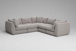 Utopia - 5 Piece - Rearrangeable Modular Sofa, Boucle / Mink / Casual Trim - thumbnail 7