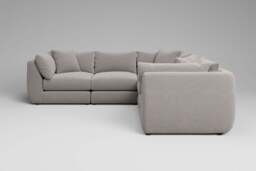 Utopia - 5 Piece - Rearrangeable Modular Sofa, Boucle / Mink / Casual Trim - thumbnail 9