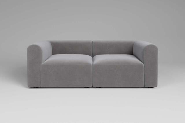 Aura - 2 Piece - Rearrangeable Modular Sofa, Brushed Wool Feel / Pewter - image 1