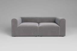 Aura - 2 Piece - Rearrangeable Modular Sofa, Brushed Wool Feel / Pewter