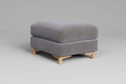 Fusion - Footstool (Small), Brushed Wool Feel / Pewter - thumbnail 2