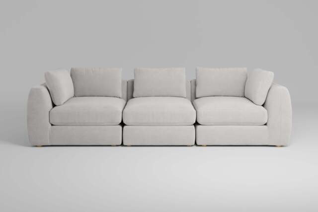 Zen - 3 Piece - Rearrangeable Modular Sofa, Brushed Wool Feel / Whisper / Standard Back Cushions - image 1