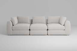 Zen - 3 Piece - Rearrangeable Modular Sofa, Brushed Wool Feel / Whisper / Standard Back Cushions
