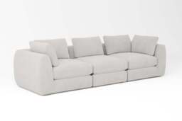 Zen - 3 Piece - Rearrangeable Modular Sofa, Brushed Wool Feel / Whisper / Standard Back Cushions - thumbnail 2