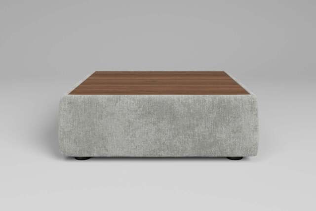 Zen - Coffee Table - Rearrangeable Modular Sofa, Walnut / Soft Woven Chenille / Pure - image 1