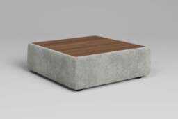 Zen - Coffee Table - Rearrangeable Modular Sofa, Walnut / Soft Woven Chenille / Pure - thumbnail 3