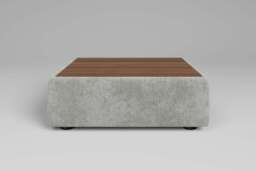 Zen - Coffee Table - Rearrangeable Modular Sofa, Walnut / Soft Woven Chenille / Pure - thumbnail 1