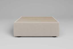 Aura - Coffee Table - Rearrangeable Modular Sofa, Walnut / Plush Chenille / Chalk - thumbnail 2