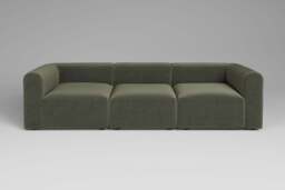 Aura - 3 Piece - Rearrangeable Modular Sofa, Luxe Woven Velvet / Pine - thumbnail 1