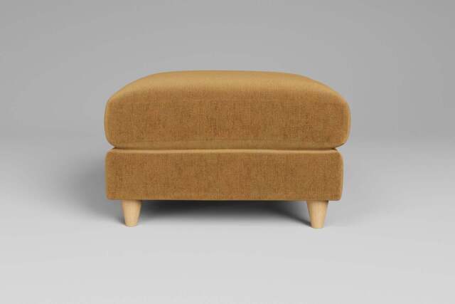 7th Heaven Midi - Footstool (Medium), Luxe Woven Velvet / Old Gold