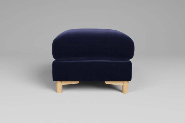 Fusion - Footstool (Small), Soft Touch Velvet / Midnight Blue